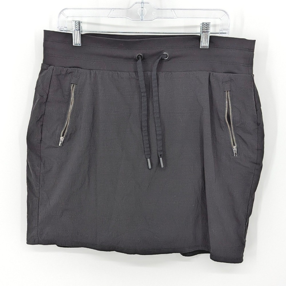 Athleta Soho Skort Women Tall 12T Black Zipper‎ Pockets Activewear Athleisure